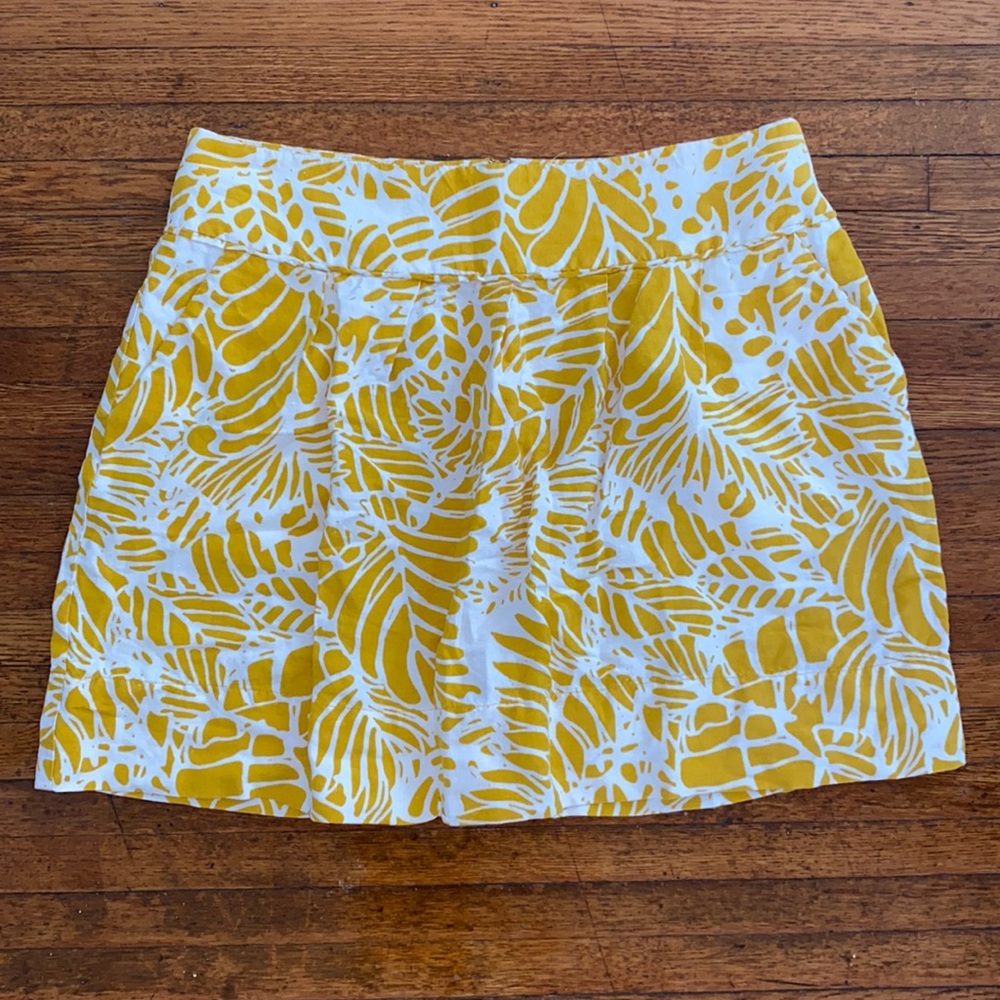 LOFT Yellow Print Mini Skirt